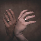 Modern alternative wedding rings in 14k Yellow Gold