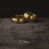 Modern alternative wedding rings in 14k Yellow Gold