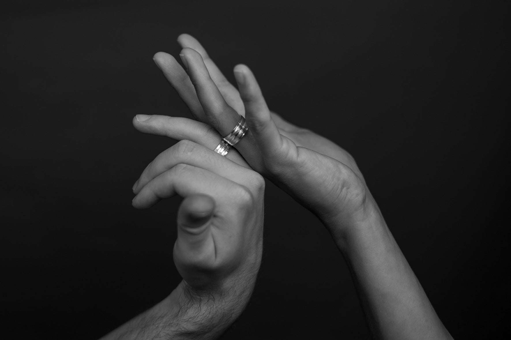 Industrial design wedding rings
