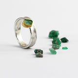 Austrian Emerald from Habachtal! Silver and Gold Ring