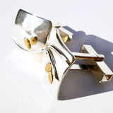 Silver and Gold Cufflinks: Handmade: - Breeze Collection