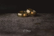 Modern alternative wedding rings in 14k Yellow Gold