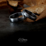 Tantalum Wedding Rings – Matt Black Velvet Finish