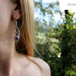 Silver Earrings: - Spirals and Finnish Labradorite