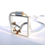 Silver and Gold Pendant:- What if leaves were made of Gold?