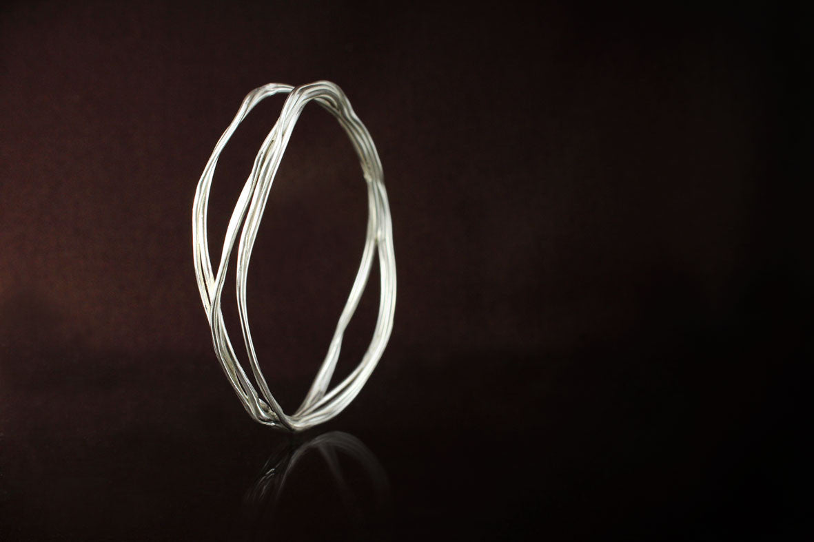 Silver Bangle. Handmade. Positive Space Collection. 
