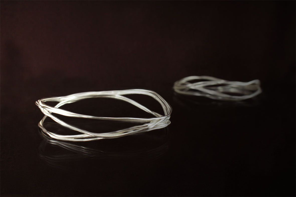 Silver Bangle. Handmade. Positive Space Collection. 