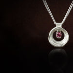 Silver Pendant: Green or Pink Tourmaline