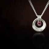 Silver Pendant: Green or Pink Tourmaline