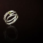 Silver Stack Ring: Pink or Green Tourmaline