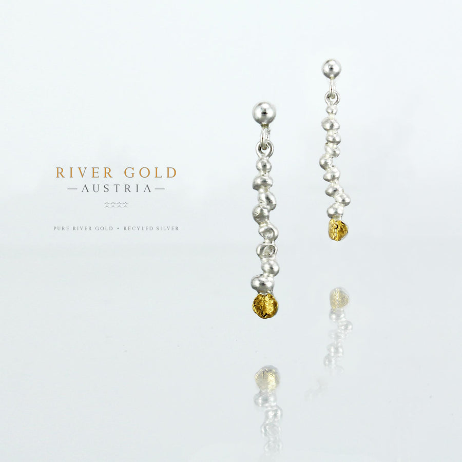 Austrian River Gold Earrings: Pure river gold and recycled Silver.