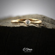 Engagement Solitaire Ring: 14k Gold / White Sapphire
