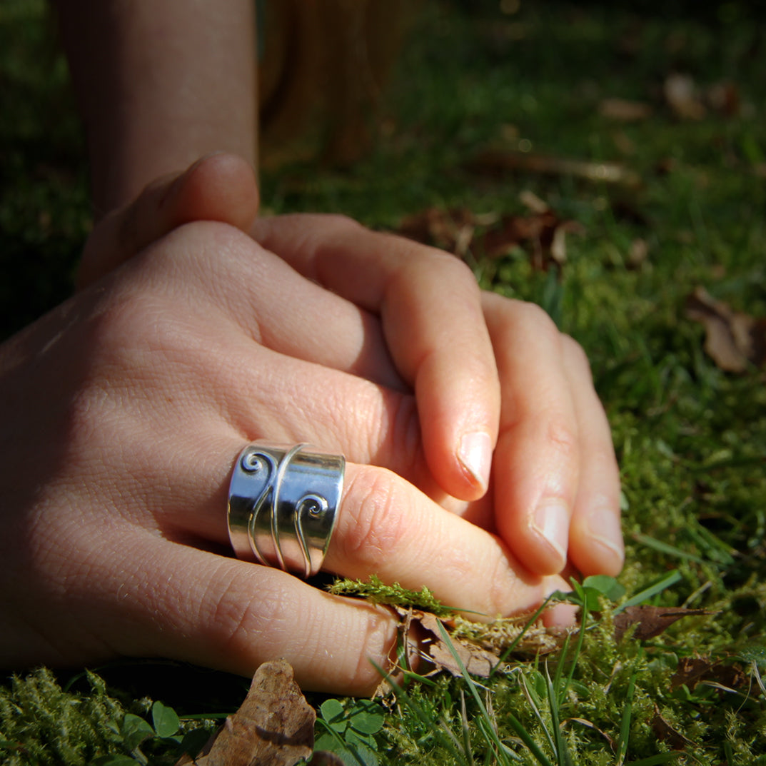 ALTCeltic Spiral Ring. The size of this ring is adjustable
