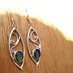 Silver Earrings: - Spirals and Finnish Labradorite