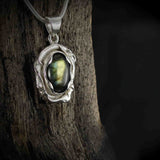 Melted Silver with a beautiful Labradorite Gem