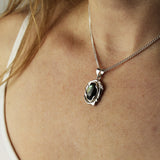 Melted Silver with a beautiful Labradorite Gem
