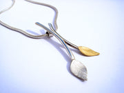 Silver and Gold Pendant:- Handmade 