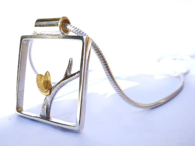 Silver and Gold Pendant: Handmade - Breeze Collection
